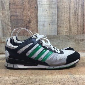 Adidas Black Green Running Shoes Mens 11 Athletic Sneakers